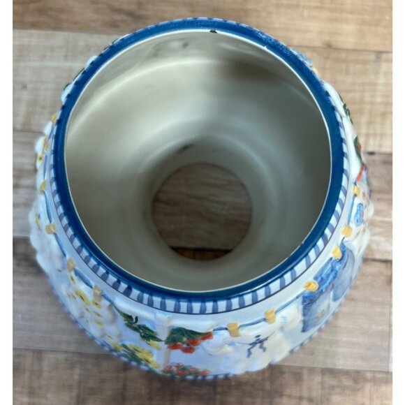 Yankee Candle Ceramic Tapered Jar Topper With Clothesline & Floral Design - Picture 4 of 5